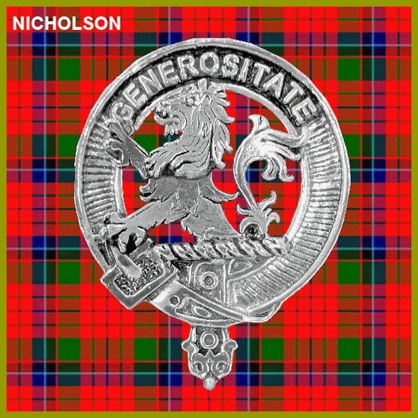 Nicholson (Lion) Clan Badge Scottish Plaid Brooch