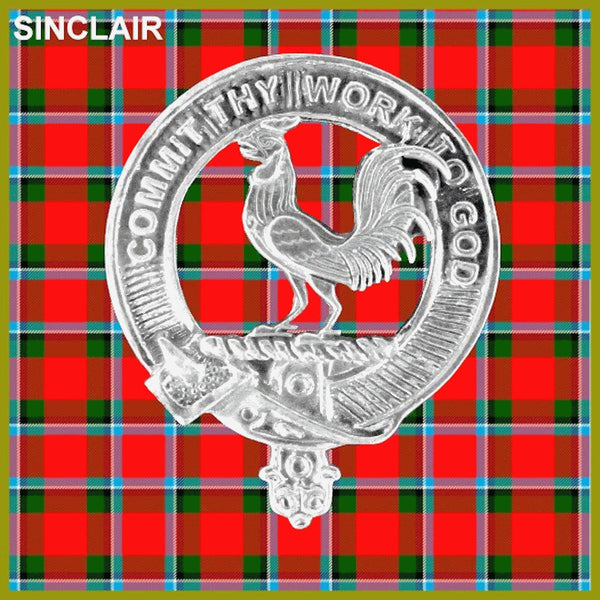 Sinclair Clan Badge Scottish Plaid Brooch