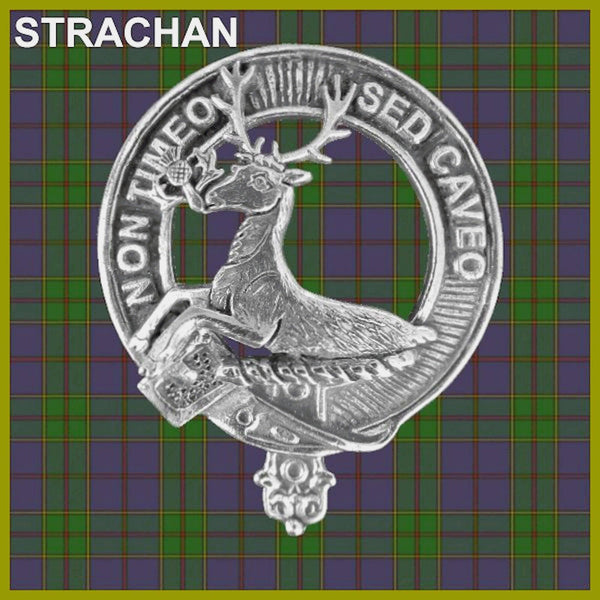 Strachan Clan Badge Scottish Plaid Brooch