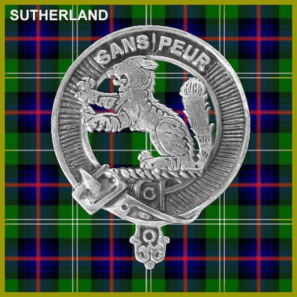 Sutherland Clan Badge Scottish Plaid Brooch