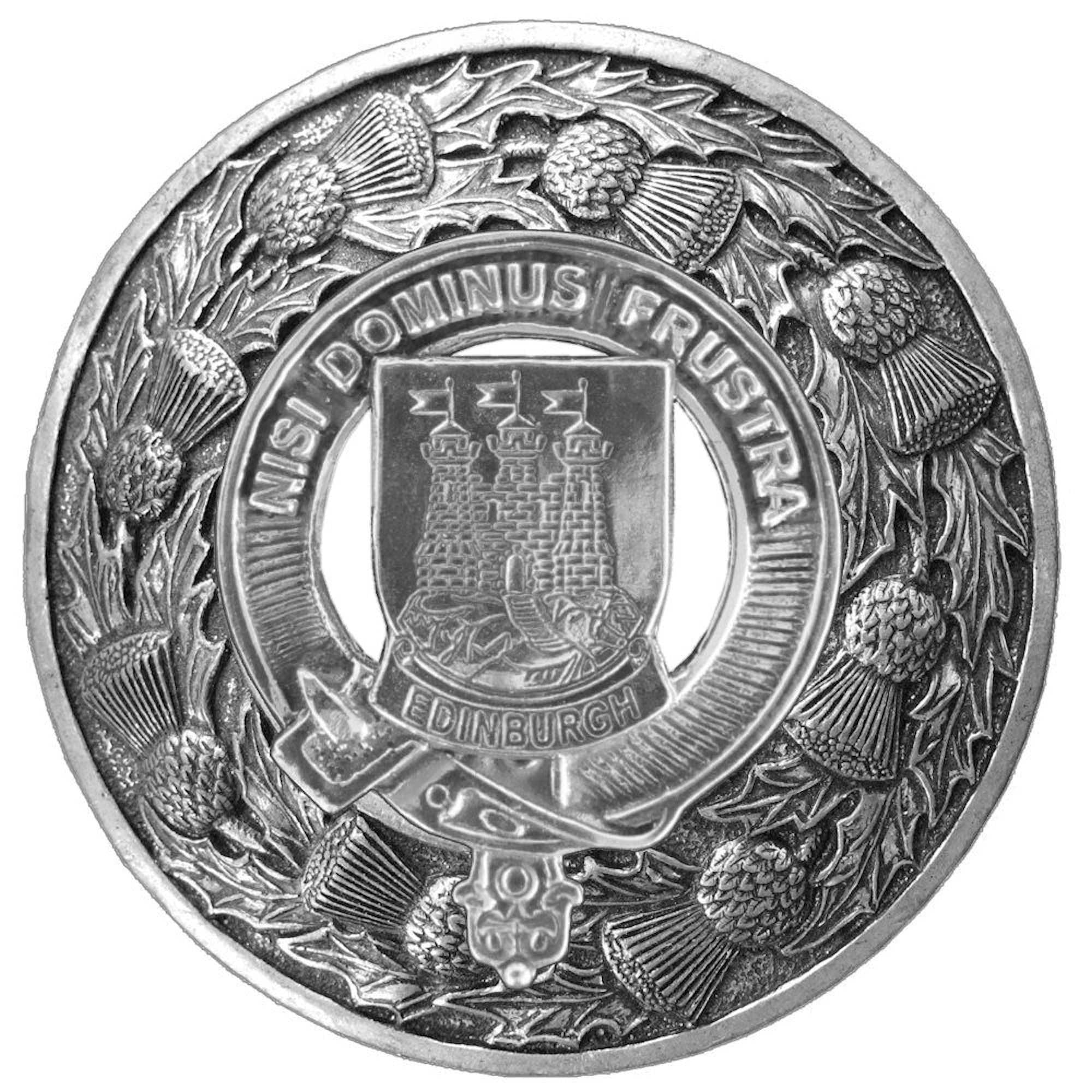 Scottish City of Edinburgh Crest Badge Plaid Brooch