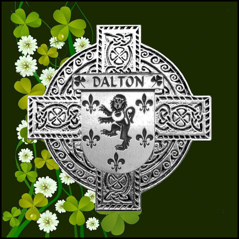 Dalton Irish Family Coat Of Arms Celtic Cross Badge