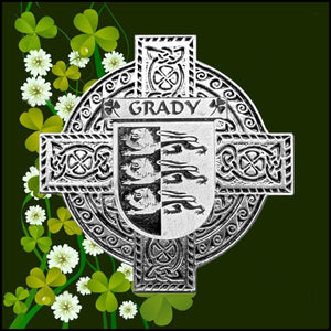 Grady Irish Family Coat Of Arms Celtic Cross Badge