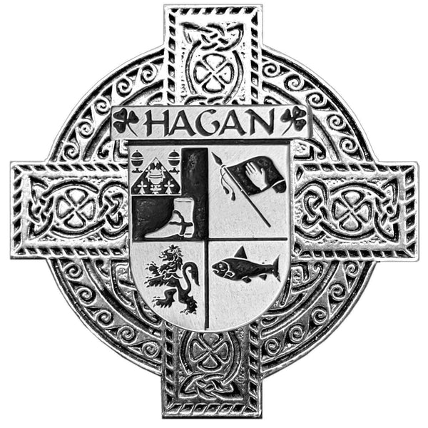 Hagan Irish Family Coat Of Arms Celtic Cross Badge