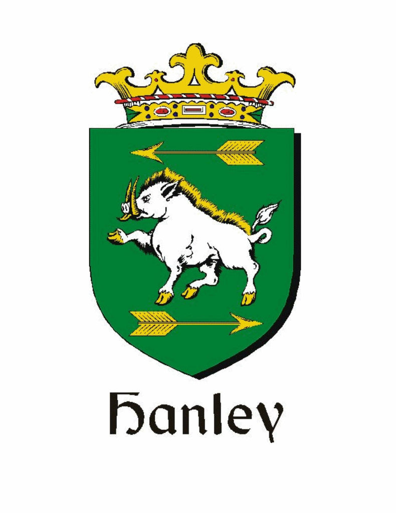 Hanley Irish Family Coat Of Arms Celtic Cross Badge Celtic Studio Hanley irish family coat of arms celtic cross badge celtic studio