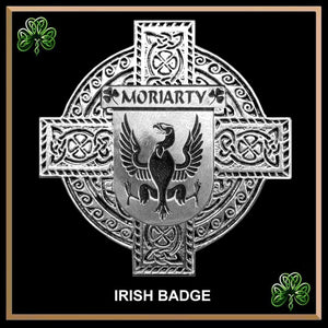 Moriarty Irish Family Coat Of Arms Celtic Cross Badge