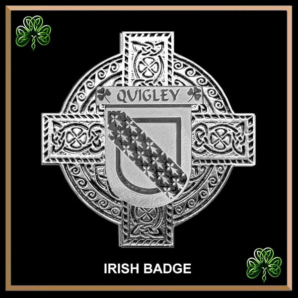 Quigley Irish Family Coat Of Arms Celtic Cross Badge
