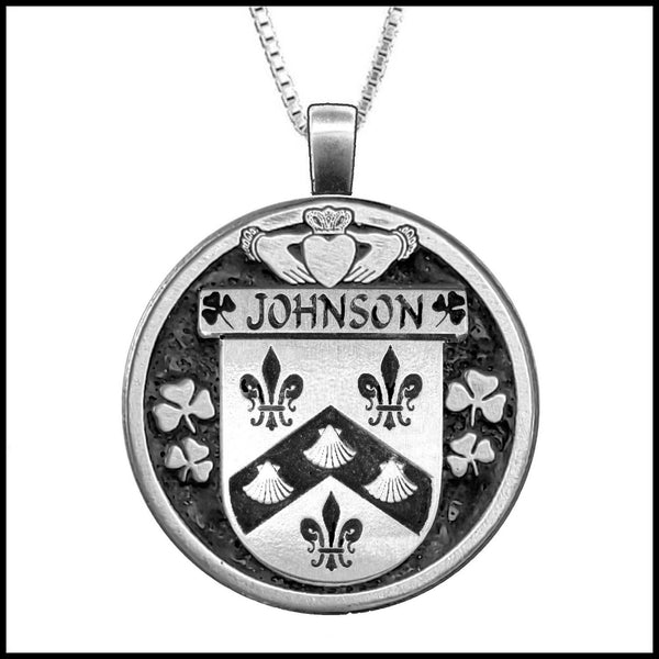 Johnson Irish Coat of Arms Disk Pendant, Irish