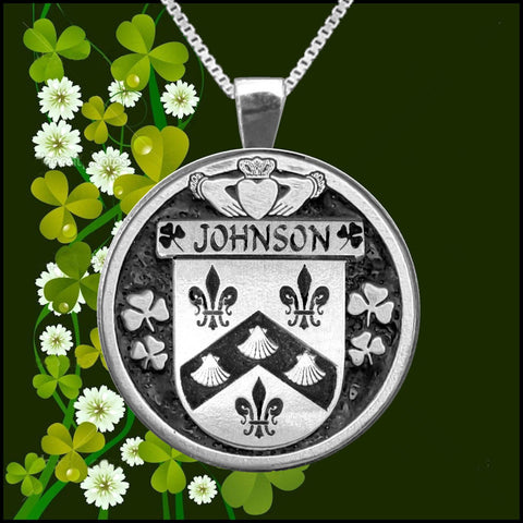 Johnson Irish Coat of Arms Disk Pendant, Irish