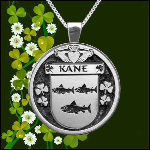 Kane Irish Coat of Arms Disk Pendant, Irish