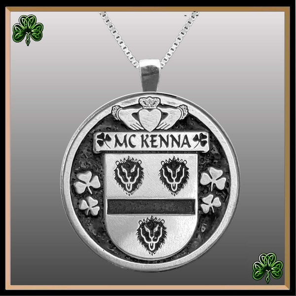 McKenna Irish Coat of Arms Disk Pendant, Irish