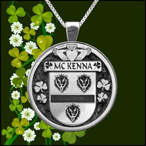 McKenna Irish Coat of Arms Disk Pendant, Irish
