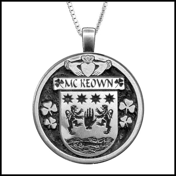 McKeown Irish Coat of Arms Disk Pendant, Irish