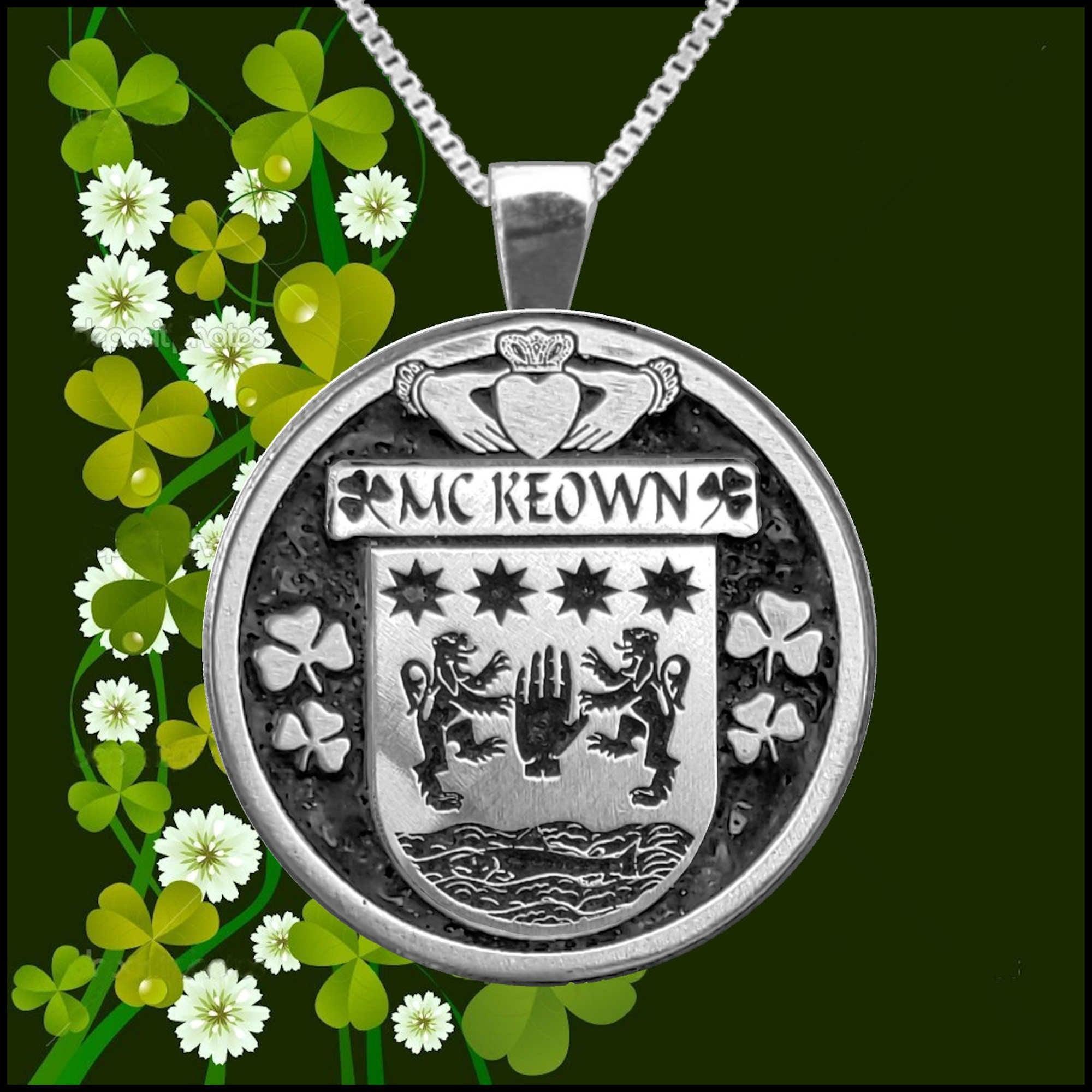 McKeown Irish Coat of Arms Disk Pendant, Irish