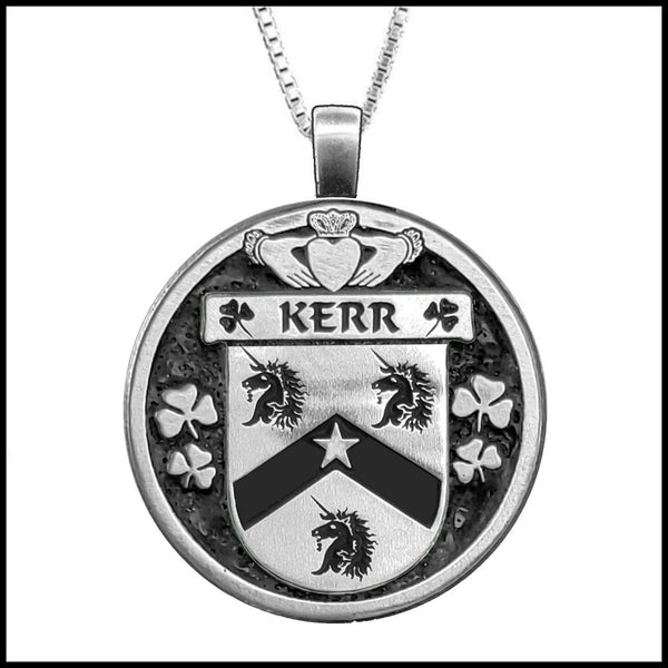Kerr Irish Coat of Arms Disk Pendant, Irish