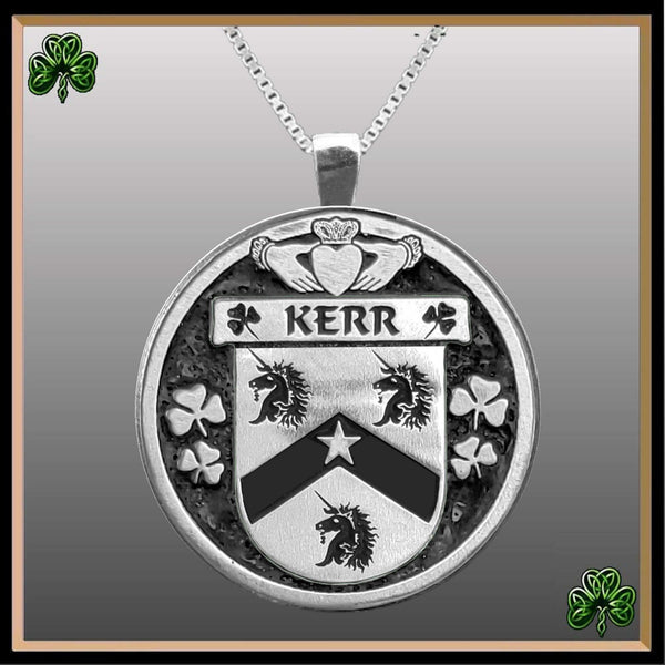Kerr Irish Coat of Arms Disk Pendant, Irish