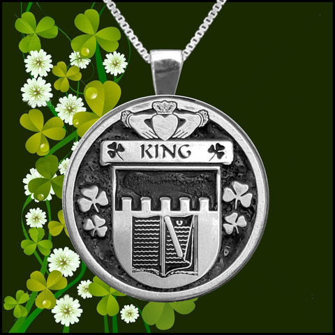 King Irish Coat of Arms Disk Pendant, Irish