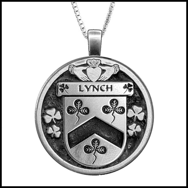 Lynch Irish Coat of Arms Disk Pendant, Irish