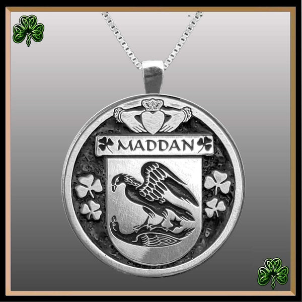 Maddan Irish Coat of Arms Disk Pendant, Irish