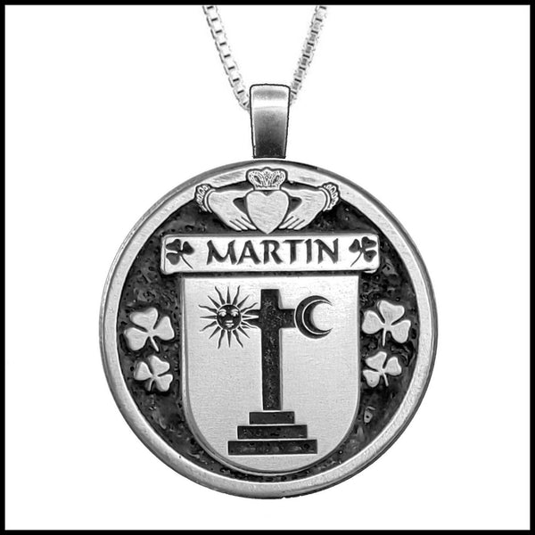 Martin Irish Coat of Arms Disk Pendant, Irish