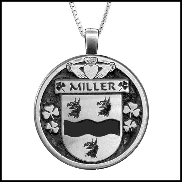 Miller Irish Coat of Arms Disk Pendant, Irish