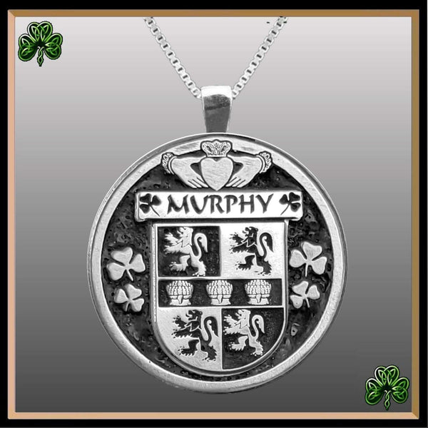 Murphy Irish Coat of Arms Disk Pendant, Irish