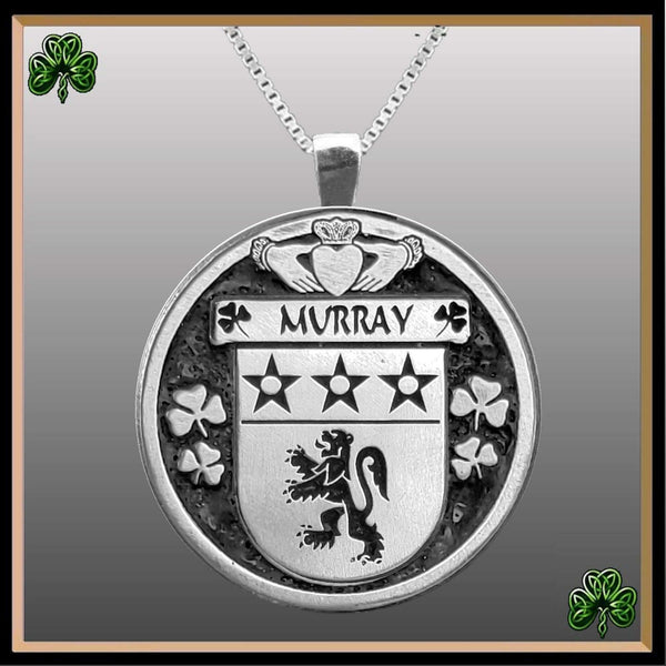 Murray Irish Coat of Arms Disk Pendant, Irish