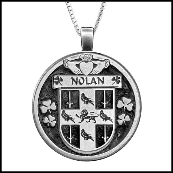 Nolan Irish Coat of Arms Disk Pendant, Irish