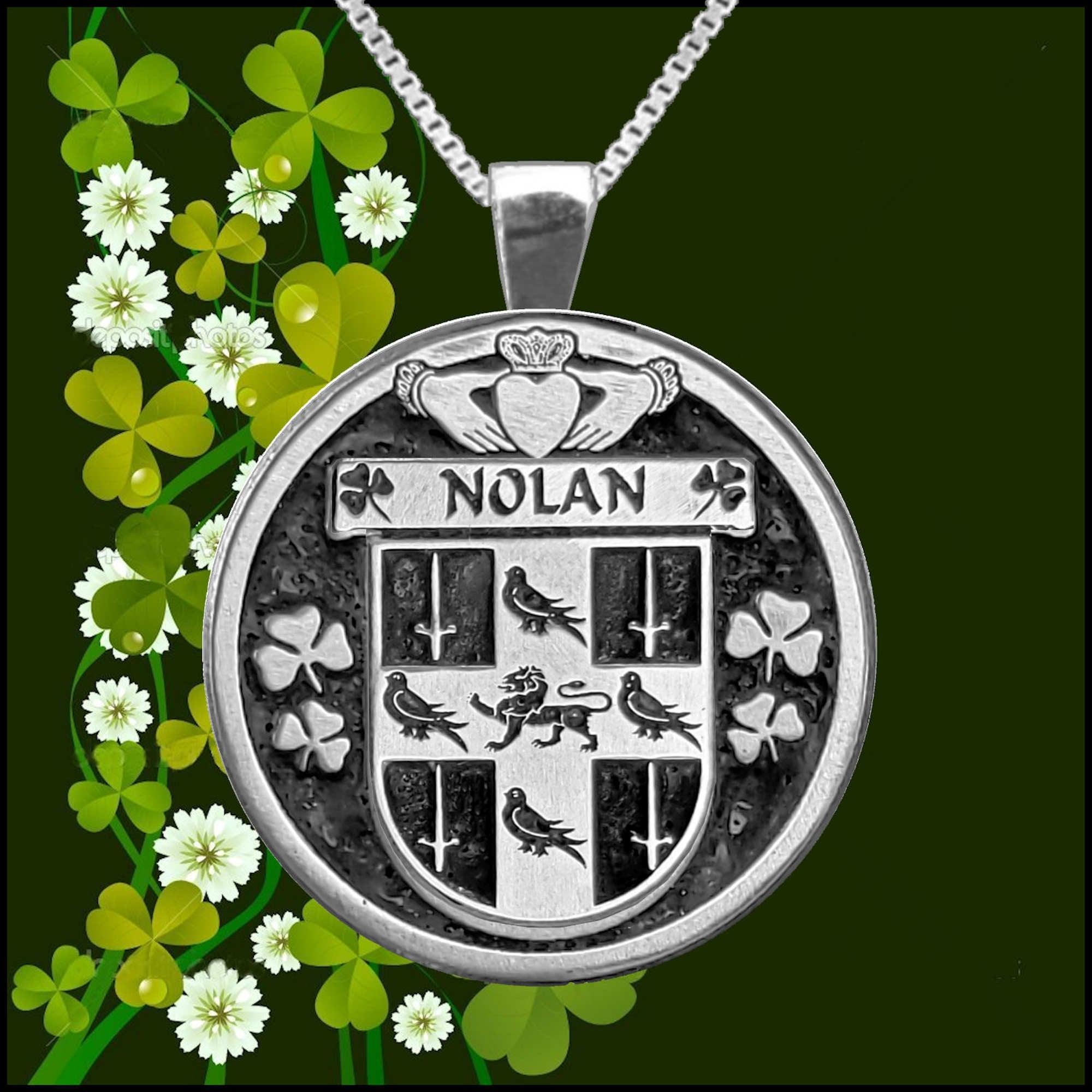 Nolan Irish Coat of Arms Disk Pendant, Irish