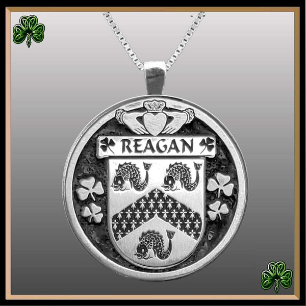 Reagan Irish Coat of Arms Disk Pendant, Irish