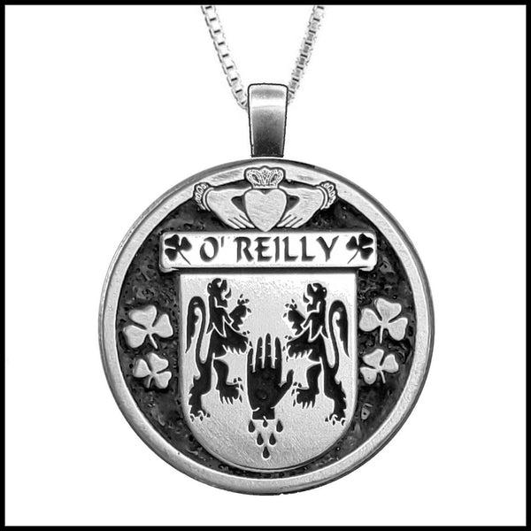 O'Reilly Irish Coat of Arms Disk Pendant, Irish