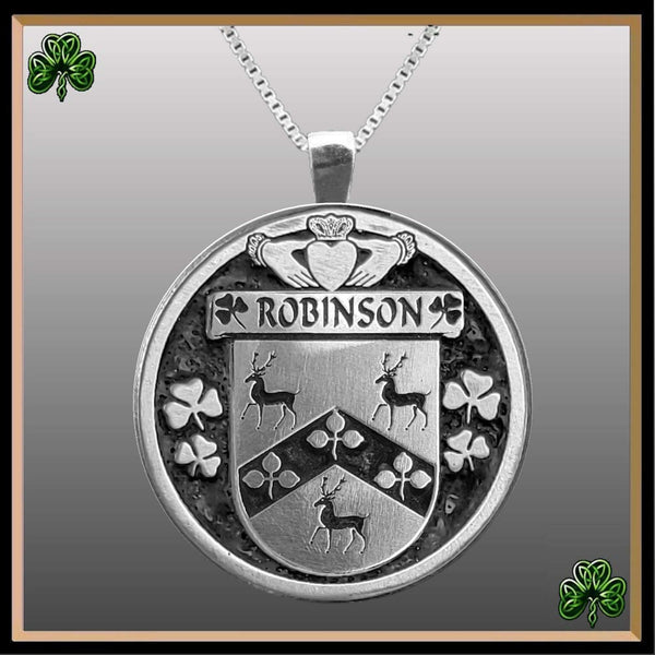 Robinson Irish Coat of Arms Disk Pendant, Irish