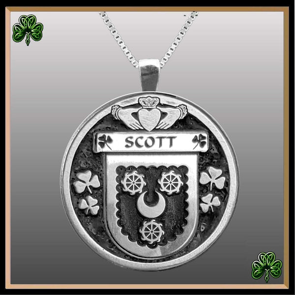 Scott Irish Coat of Arms Disk Pendant, Irish