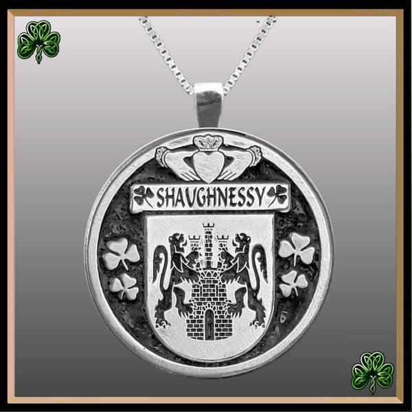 Shaughnessy Irish Coat of Arms Disk Pendant, Irish