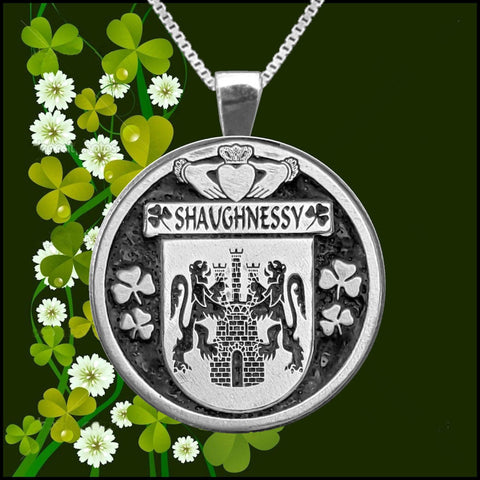 Shaughnessy Irish Coat of Arms Disk Pendant, Irish