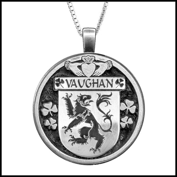 Vaughan Irish Coat of Arms Disk Pendant, Irish