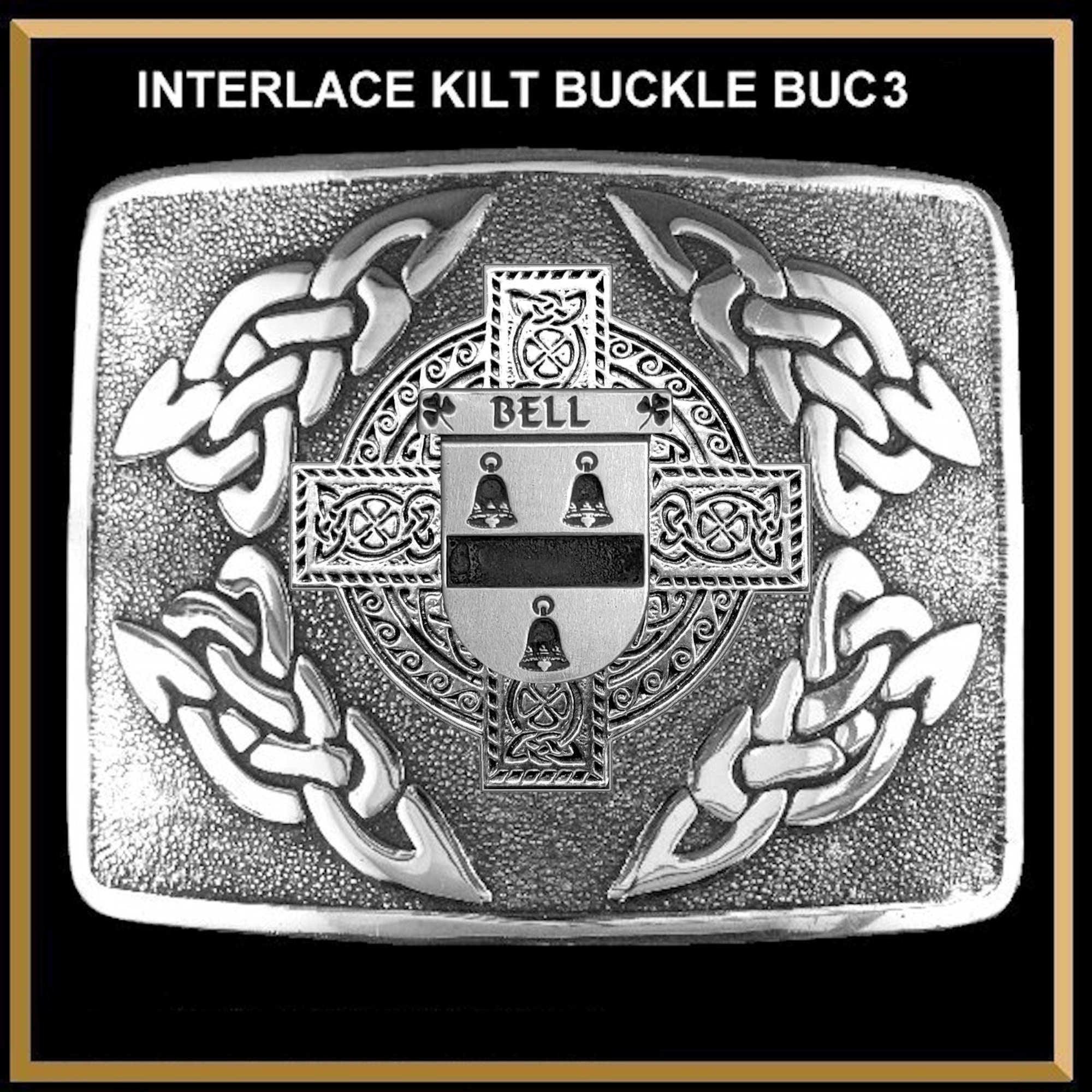 Bell Irish Coat of Arms Interlace Kilt Buckle