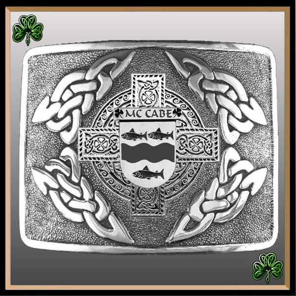 McCabe Irish Coat of Arms Interlace Kilt Buckle