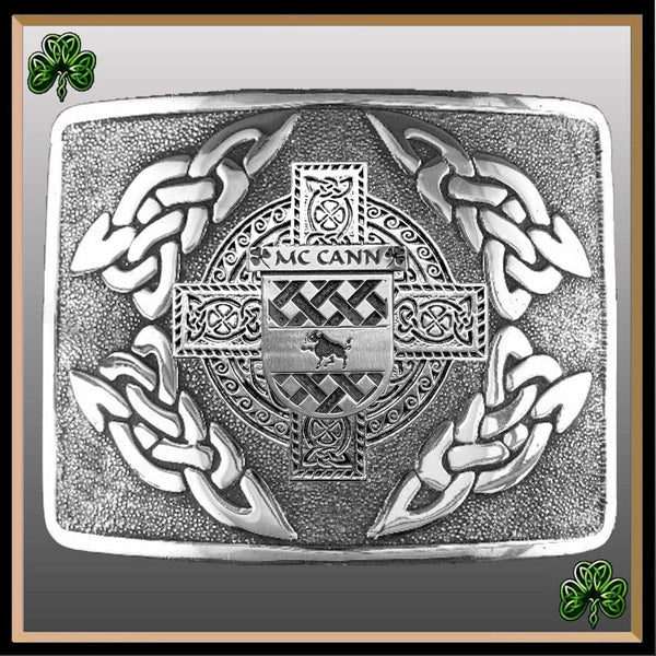 McCann Irish Coat of Arms Interlace Kilt Buckle
