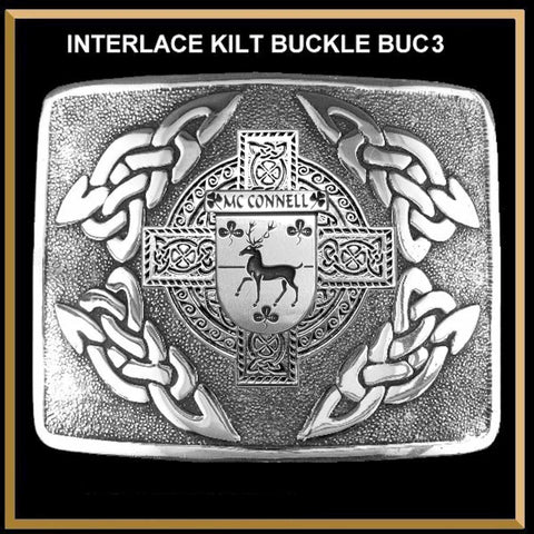 McConnell Irish Coat of Arms Interlace Kilt Buckle