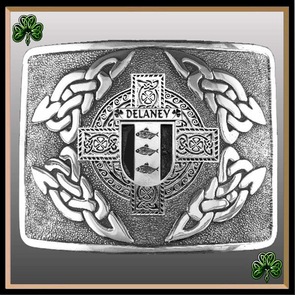 Delaney Irish Coat of Arms Interlace Kilt Buckle