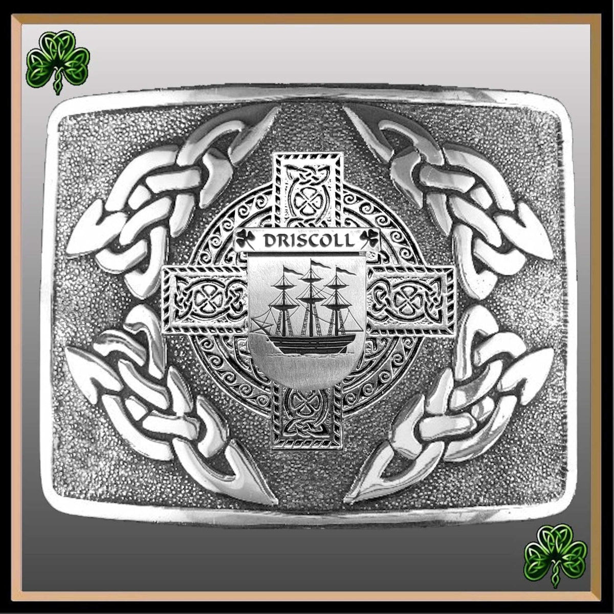 Driscoll Irish Coat of Arms Interlace Kilt Buckle – Celtic Studio