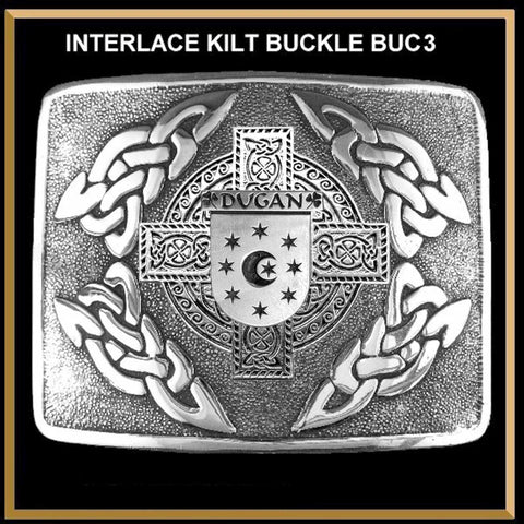 Dugan Irish Coat of Arms Interlace Kilt Buckle