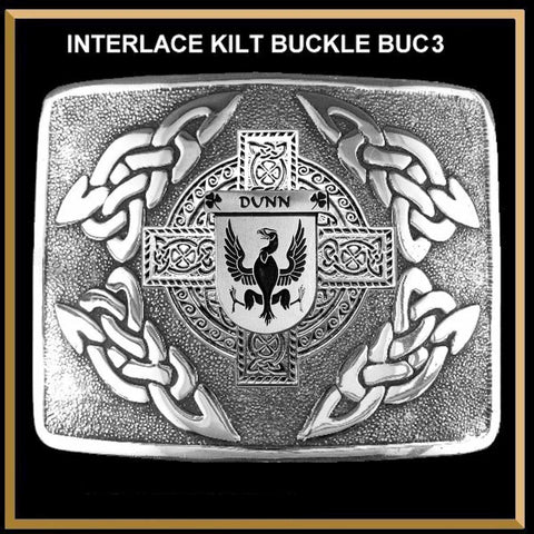 Dunn Irish Coat of Arms Interlace Kilt Buckle
