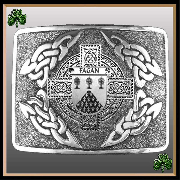 Fagan Irish Coat of Arms Interlace Kilt Buckle