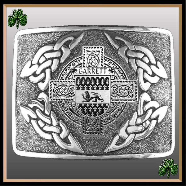 Garrett Irish Coat of Arms Interlace Kilt Buckle