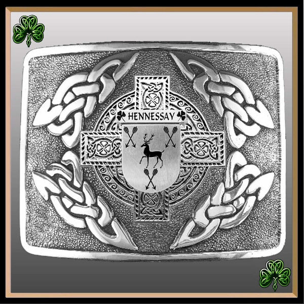 Hennessay Irish Coat of Arms Interlace Kilt Buckle