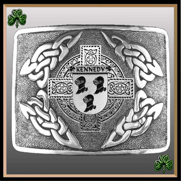 Kennedy Irish Coat of Arms Interlace Kilt Buckle