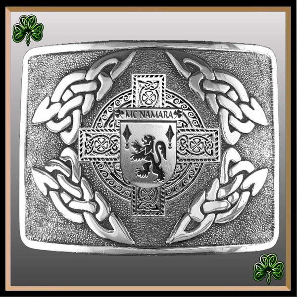 McNamara Irish Coat of Arms Interlace Kilt Buckle