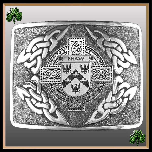 Shaw Irish Coat of Arms Interlace Kilt Buckle